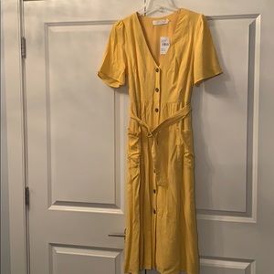 Mid calf belted dress